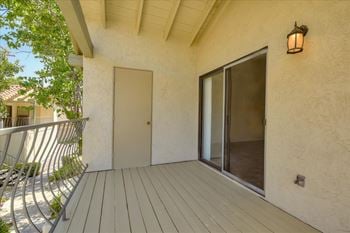 Private patio and balcony with extra storage